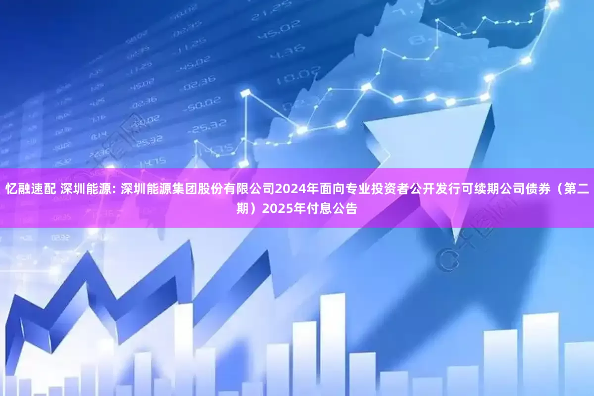 忆融速配 深圳能源: 深圳能源集团股份有限公司2024年面向专业投资者公开发行可续期公司债券（第二期）2025年付息公告